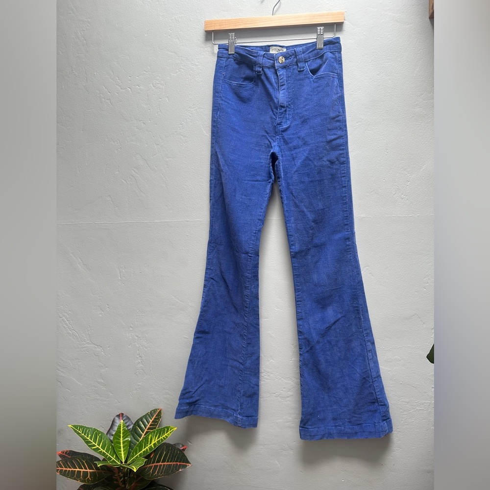 Royal blue bell bottom cords